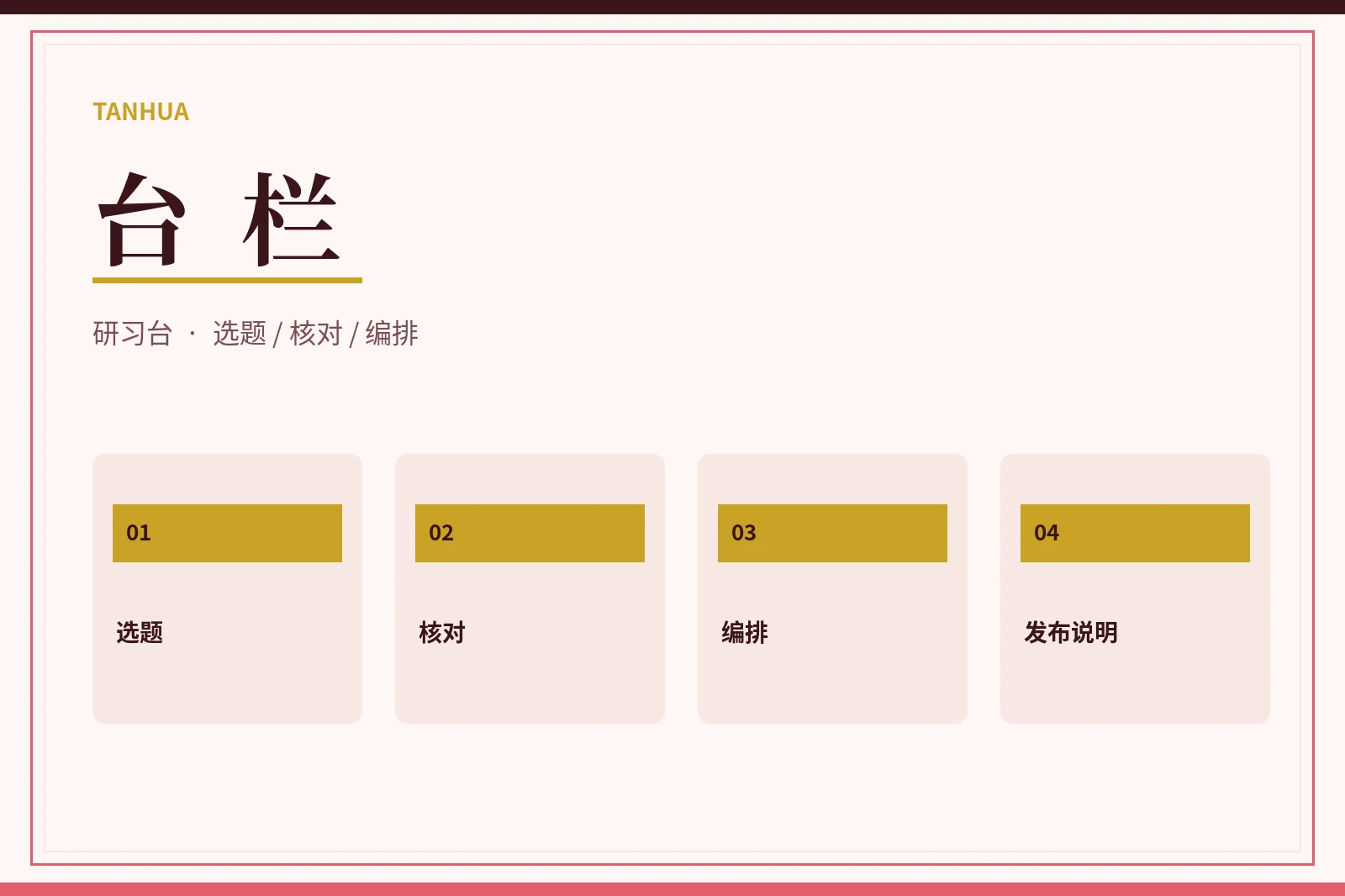 台栏编辑研习